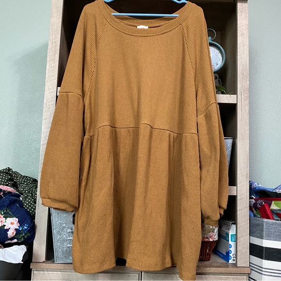 Hayden la one loved babe boutique mustard yellow sweater dress tunic 3x - Picture 2 of 3